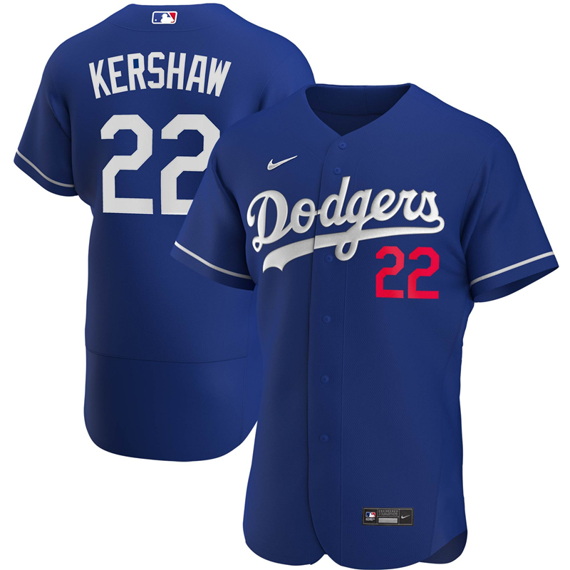 2020 MLB Men Los Angeles Dodgers Clayton Kershaw Nike Royal Alternate 2020 Authentic Player Jersey 1->los angeles dodgers->MLB Jersey